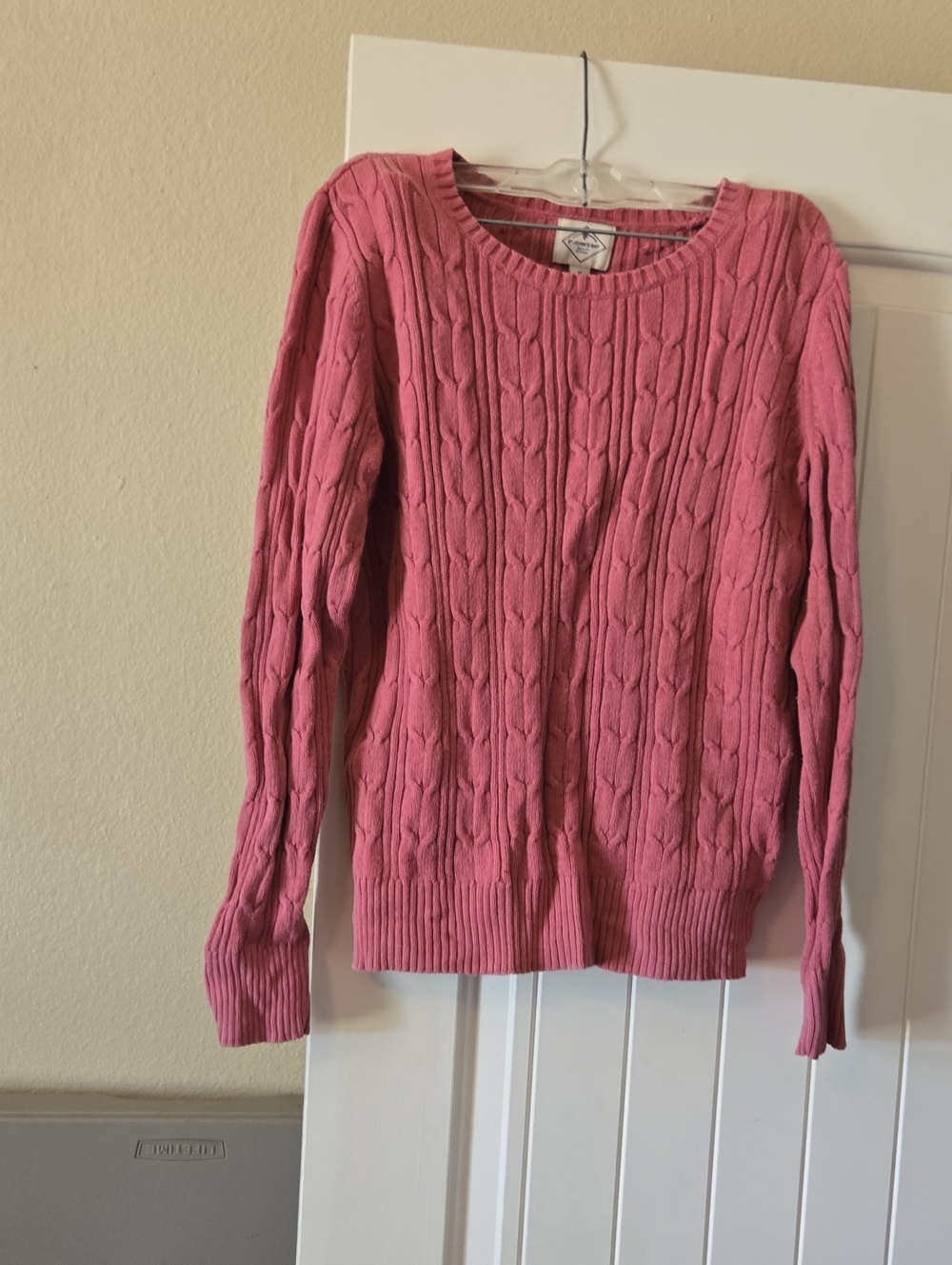St. John's Bay Pink Cable Crewneck Sweater